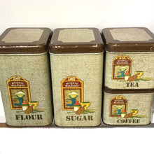 Load image into Gallery viewer, 1970s Tin Lithograph Canister Set