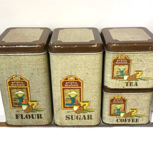 1970s Tin Lithograph Canister Set