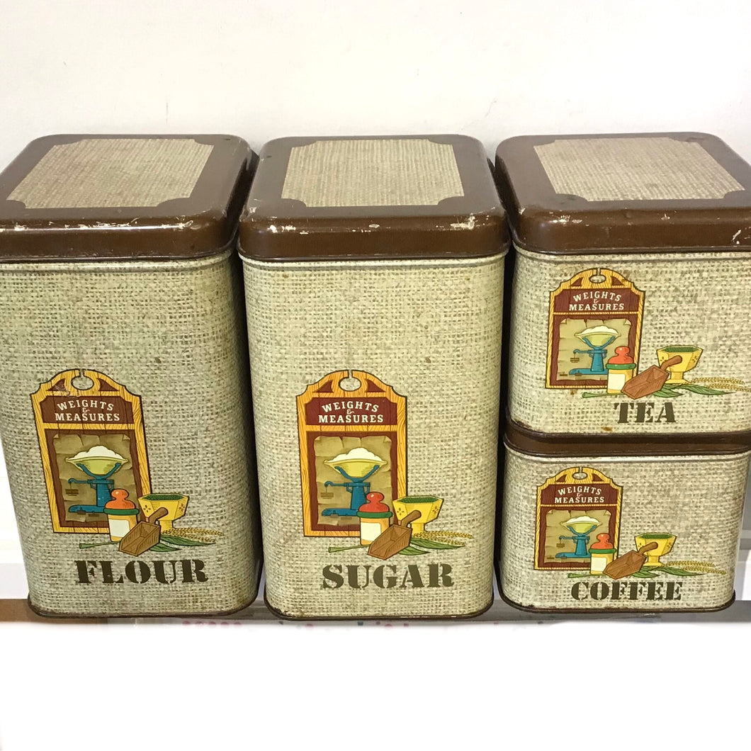 1970s Tin Lithograph Canister Set