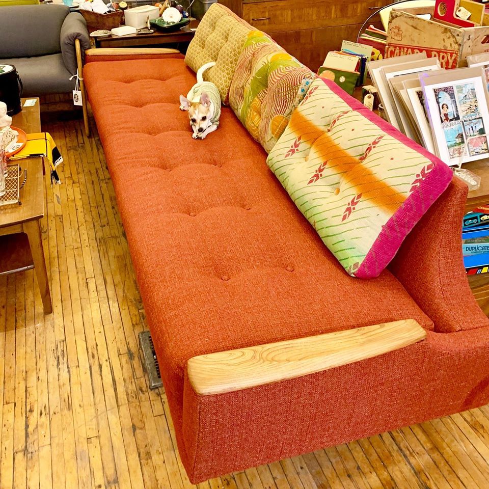 Vintage Reupholstered Adrian Pearsall style Kroehler Sofa