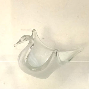 White Stretch Glass Swan