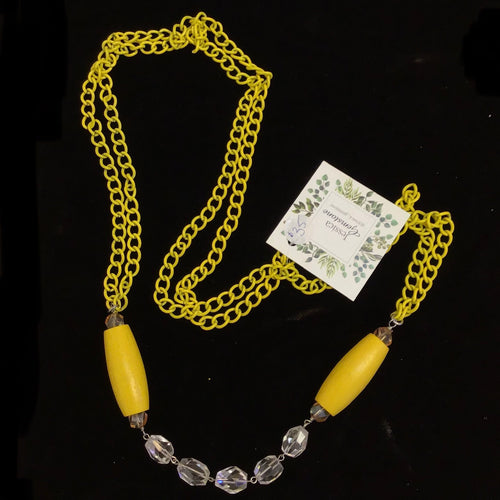 Yellow Beaded Necklaces by Jessica Gemstone