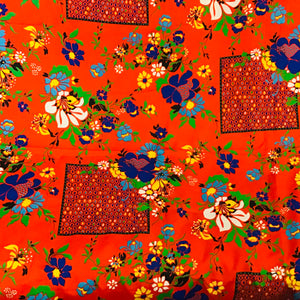 1970s Floral Polyester Fabric