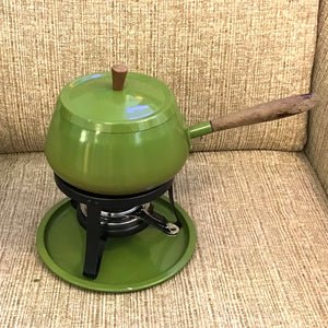Vintage Avocado Green Fondue Pot