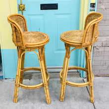 Load image into Gallery viewer, Vintage Bamboo Barstools
