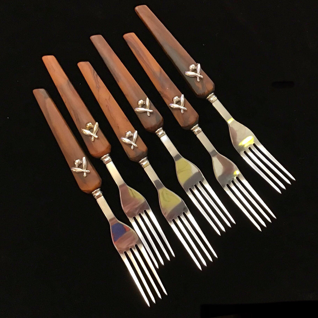 Set of 6 Bowling Themed Forks
