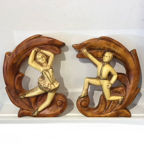 Chalkware Ballet Dancer Pair