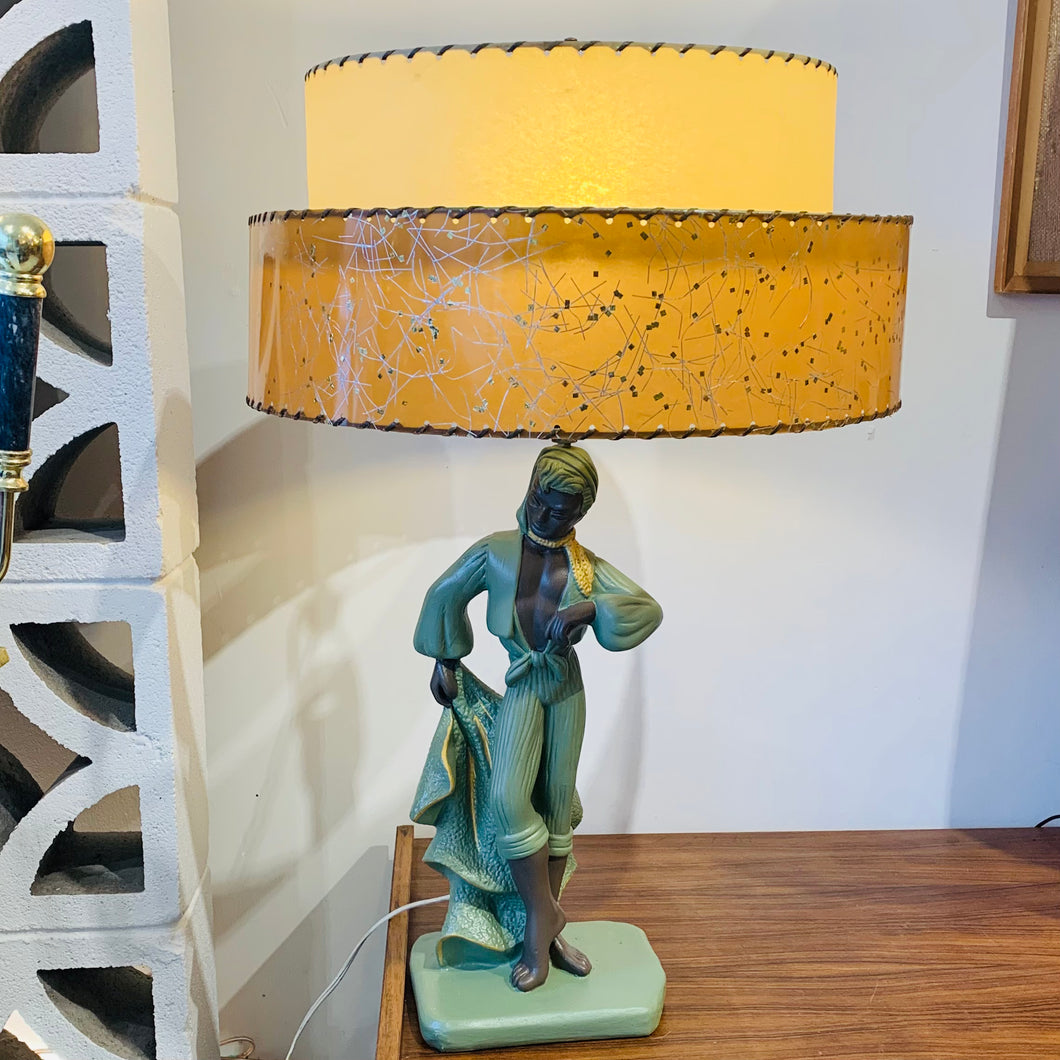 1950s Chalkware Figural Lamp