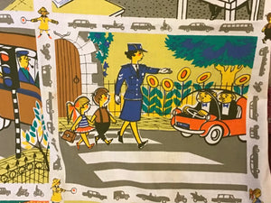 1950s Dutch Traffic School Fabric
