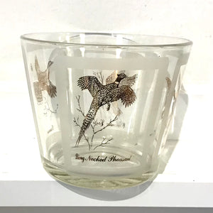 Vintage Game Bird Themed Glasses & Ice Bucket