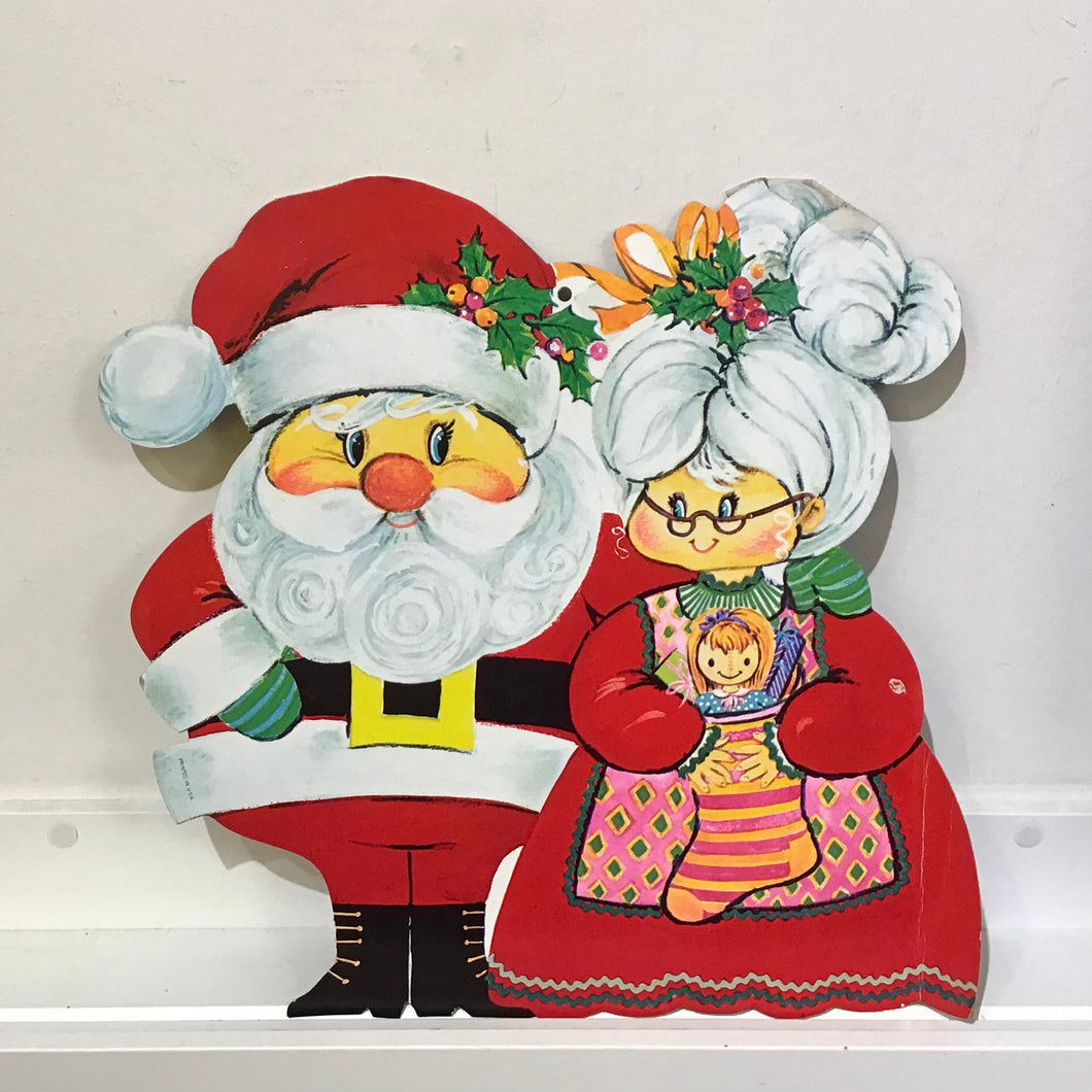 1970s Santa & Mrs. Clause Cardboard Cut Out