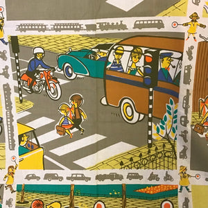 1950s Dutch Traffic School Fabric