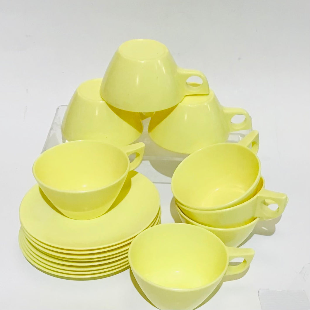 Set of 8 Melmac Cups & Plates